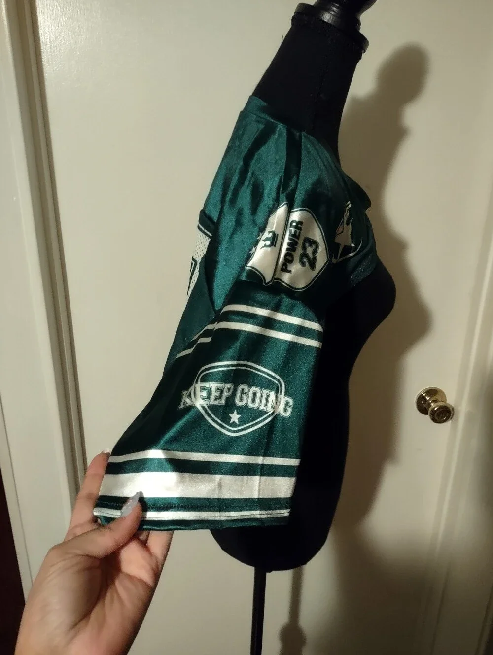 Y2K Streetwear Green Football Crop Jersey